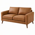 Divano 2 posti 160 x 85 x 85 cm in similpelle marrone stile moderno