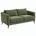 Divano due posti 160 x 85 x 85 cm in tessuto verde - stile moderno con gambe in legno