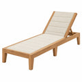 Lettino prendisole 200 x 65 cm in legno beige con schienale regolabile